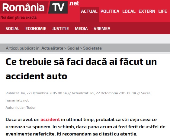 romania tv accident
